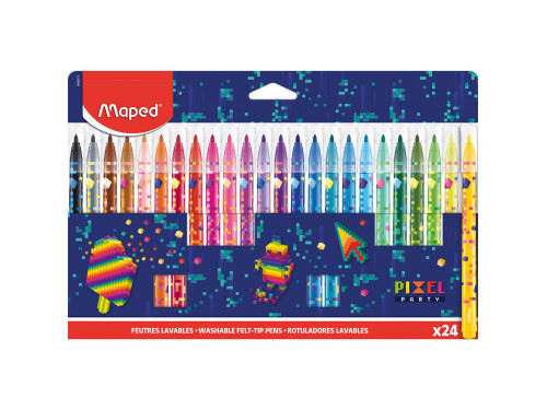 Zestaw flamastrów Pixel - Maped - 24 kolory