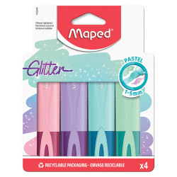 Zestaw zakreślaczy Glitter Pastel - Maped - 4 kolory