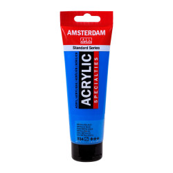 Acrylic paint in tube - Amsterdam - 834, Metallic Blue, 120 ml