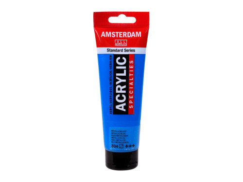 Acrylic paint in tube - Amsterdam - 834, Metallic Blue, 120 ml