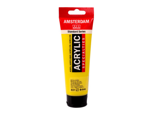 Acrylic paint in tube - Amsterdam - 831, Metallic Yellow, 120 ml