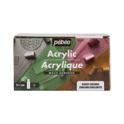 Set of acrylic paints Glossy Colors - Pébéo - 24 x 59 ml
