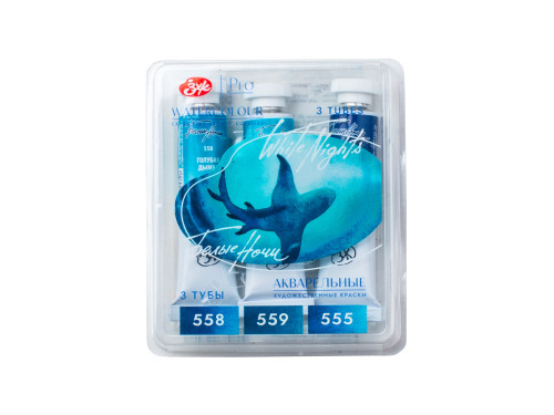 Set of watercolor paints White Nights Depth - St. Petersburg - 3 colors