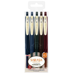 Set of Sarasa Clip Vintage gel pen - Zebra - 5 colors