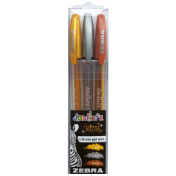 Zestaw długopisów żelowych Doodler'z Glitter - Zebra - 3 kolory