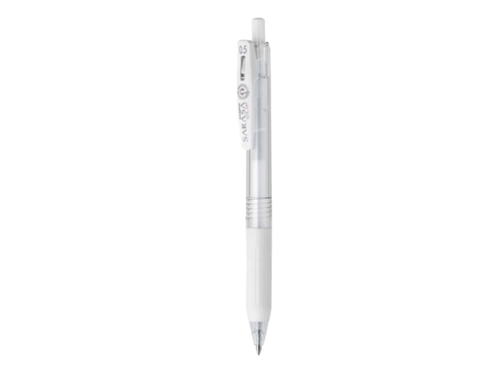 Długopis żelowy Sarasa Clip - Zebra - Milk White, 0,5 mm