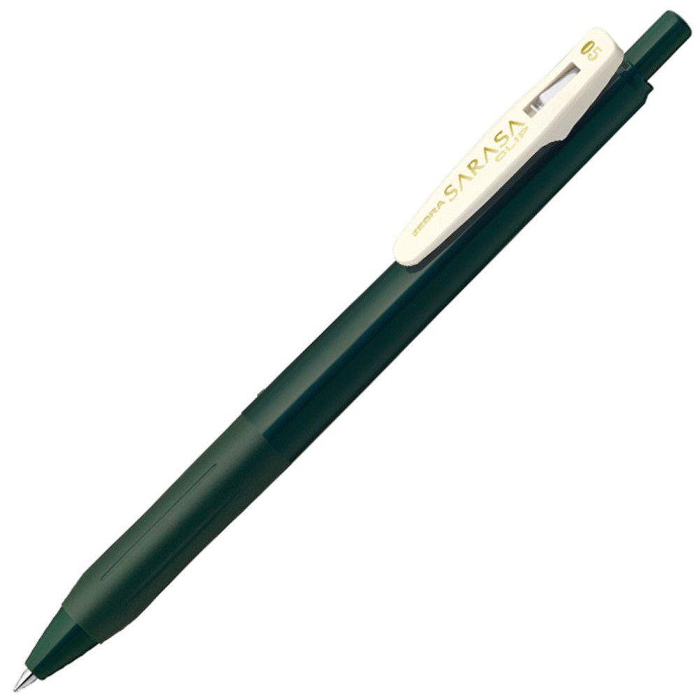 Długopis żelowy Sarasa Clip - Zebra - Vintage Green Black, 0,5 mm