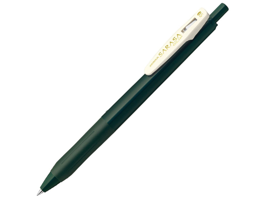 Długopis żelowy Sarasa Clip - Zebra - Vintage Green Black, 0,5 mm