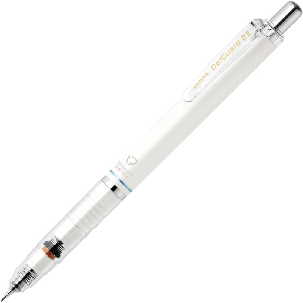 Ołówek automatyczny DelGuard - Zebra - White, 0,5 mm