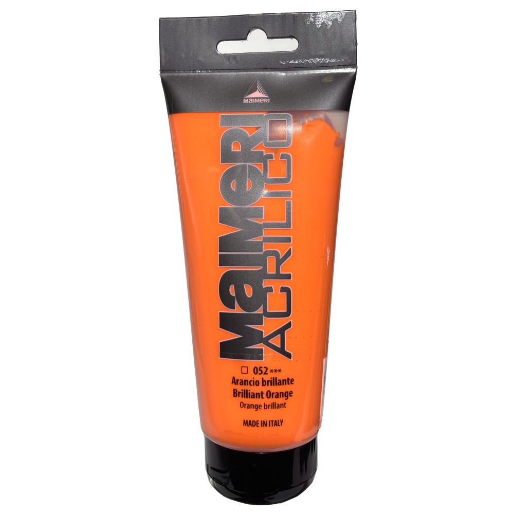 Acrylic paint Acrilico - Maimeri - 052, Brilliant Orange, 200 ml