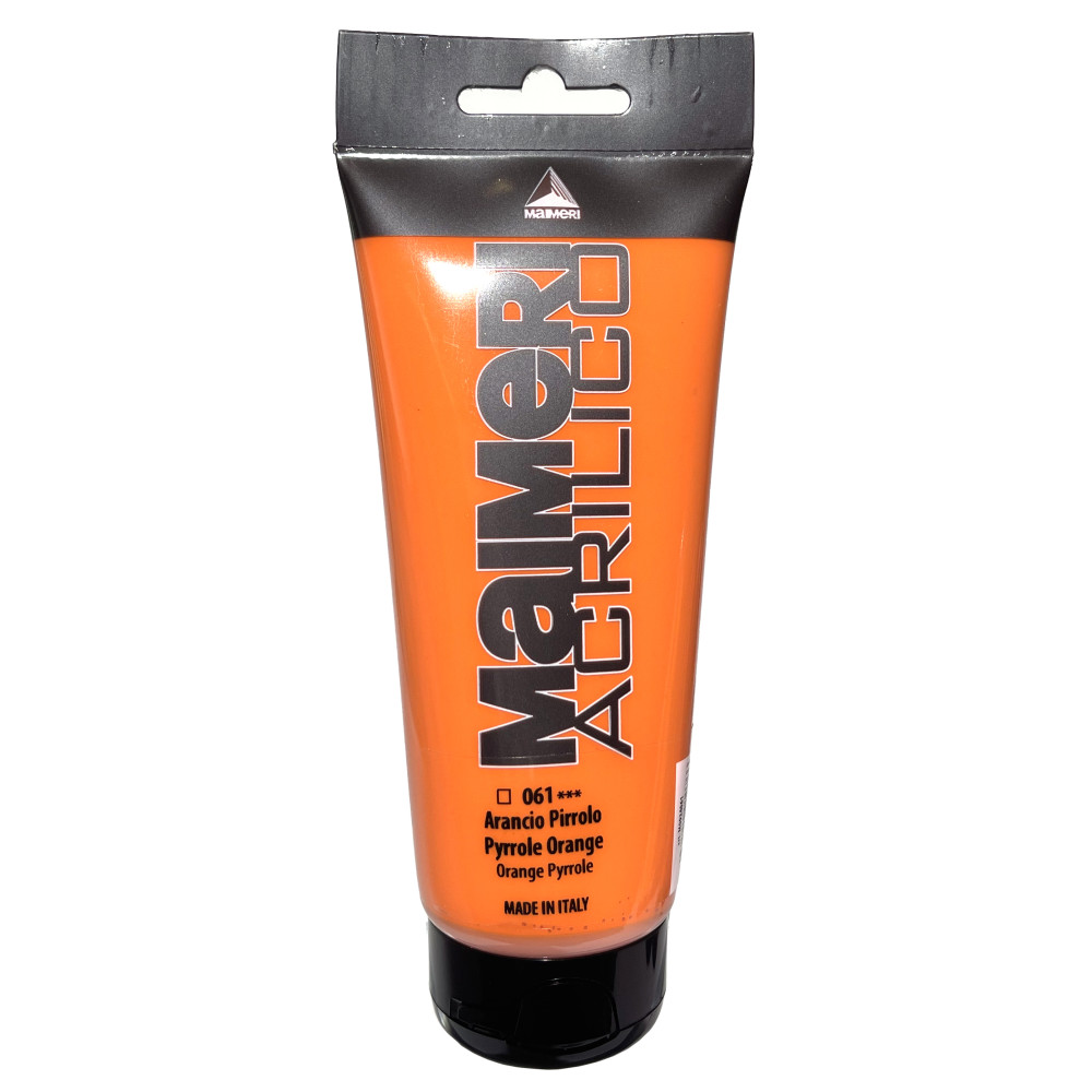 Farba akrylowa Acrilico - Maimeri - 061, Pyrrole Orange, 200 ml