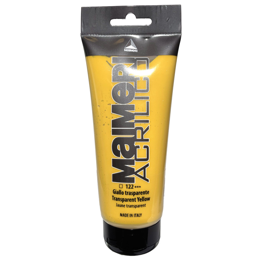 Farba akrylowa Acrilico - Maimeri - 122, Transparent Yellow, 200 ml