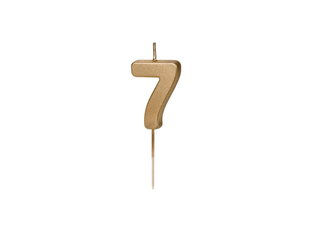 Świeczka urodzinowa cyferka 7 - złota, 4,5 cm