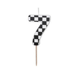 Birthday candle, number 7 - black and white, 5,5 cm
