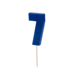 Świeczka urodzinowa cyferka 7 - niebieska, 6 cm
