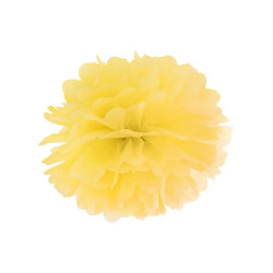 Pompon bibułowy - żółty, 25 cm