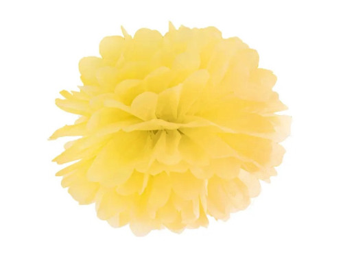 Tissue paper pompom - yellow, 25 cm