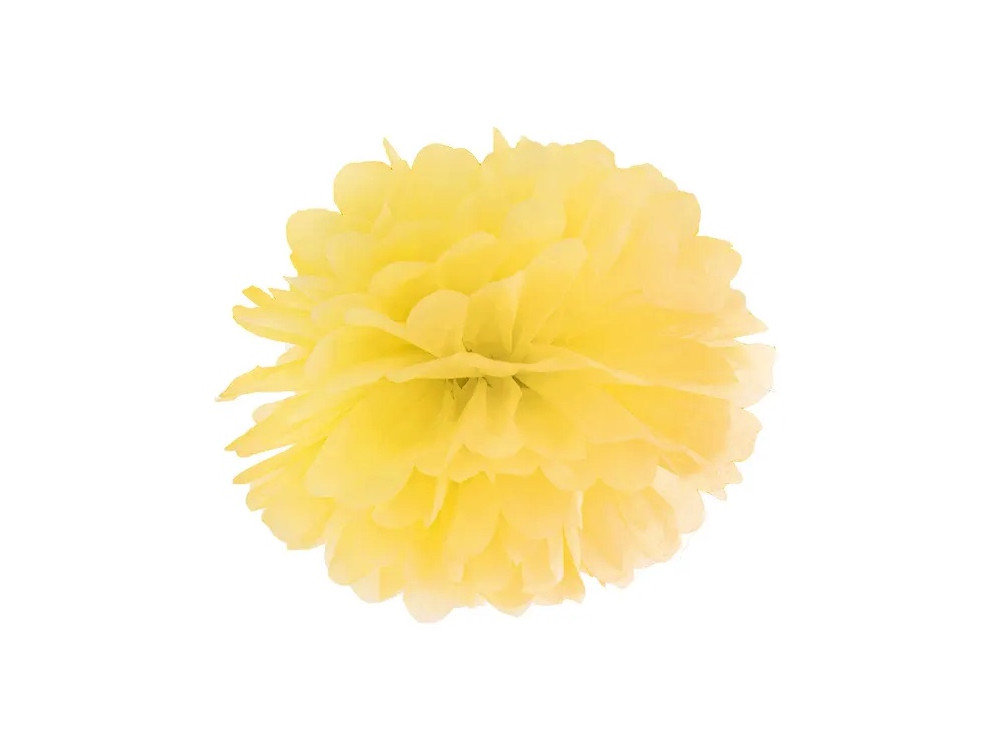 Tissue paper pompom - yellow, 25 cm