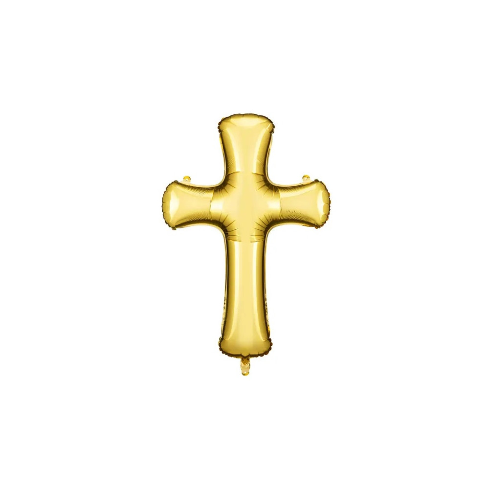 Balon foliowy Krzyż - złoty, 103,5 x 74,5 cm