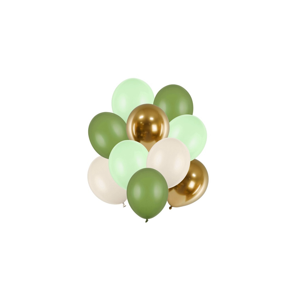 Latex balloons - green, 10 pcs.
