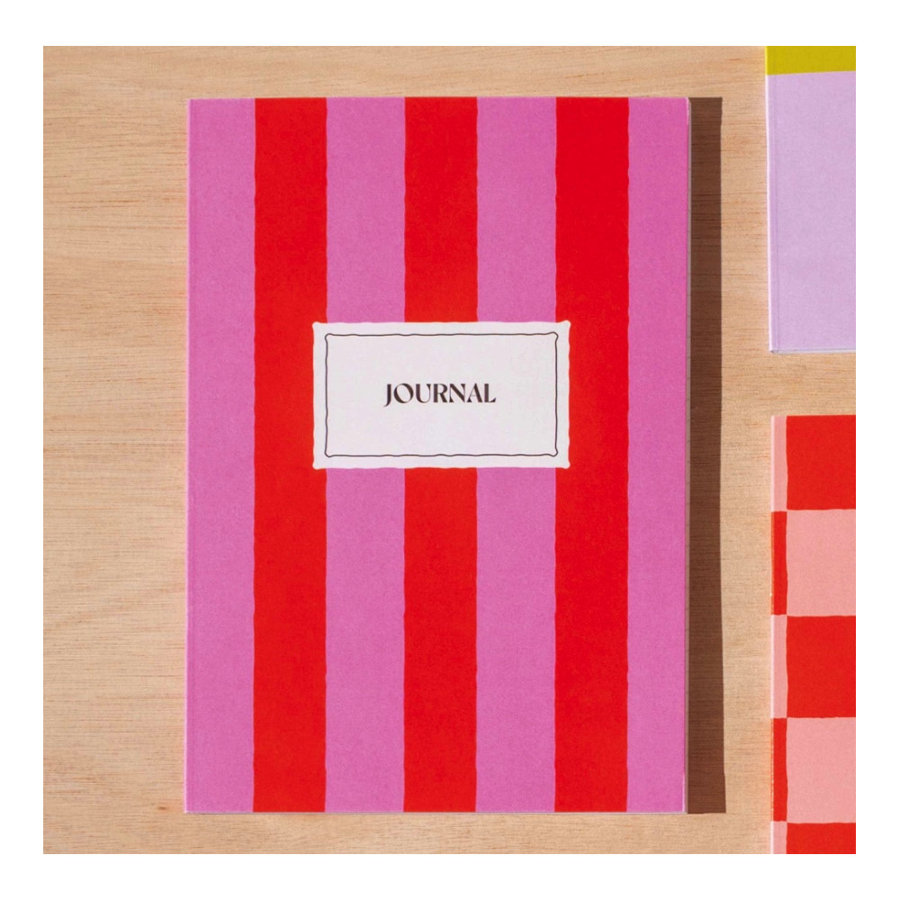 Notatnik Hot Pink Stripe A5 - Once Upon a Tuesday - w linie, miękki, 90 g, 60 stron