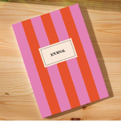 Notebook Hot Pink Stripe A5 - Once Upon a Tuesday - ruled, softcover, 90 g, 60 pages