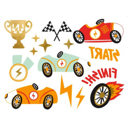 Cars temporary tattoos for kids - 11 pcs.