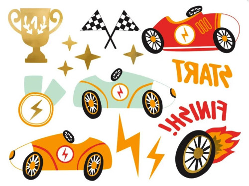 Tatuaże zmywalne dla dzieci Auta - 11 szt.