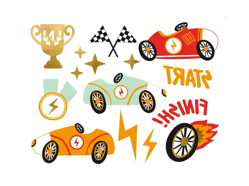 Cars temporary tattoos for kids - 11 pcs.
