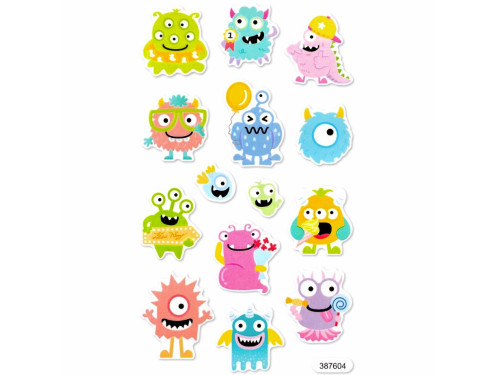 Foam stickers glow in the dark - DpCraft - Monsters, 14 pcs.