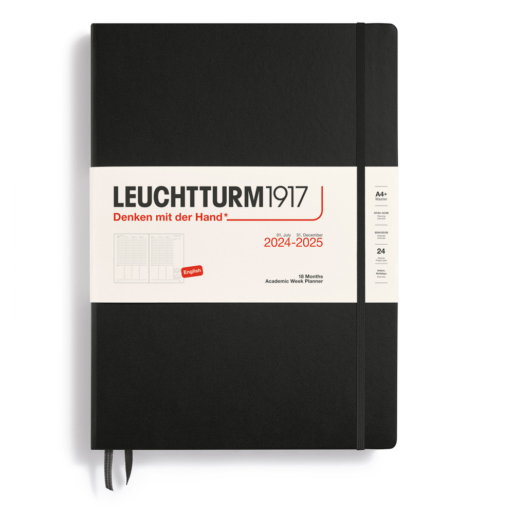 Academic Week Planner - Leuchtturm1917 - Black, hard cover, A4+