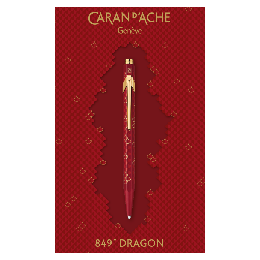 849 ballpoint pen Dragon - Caran d'Ache - red and gold