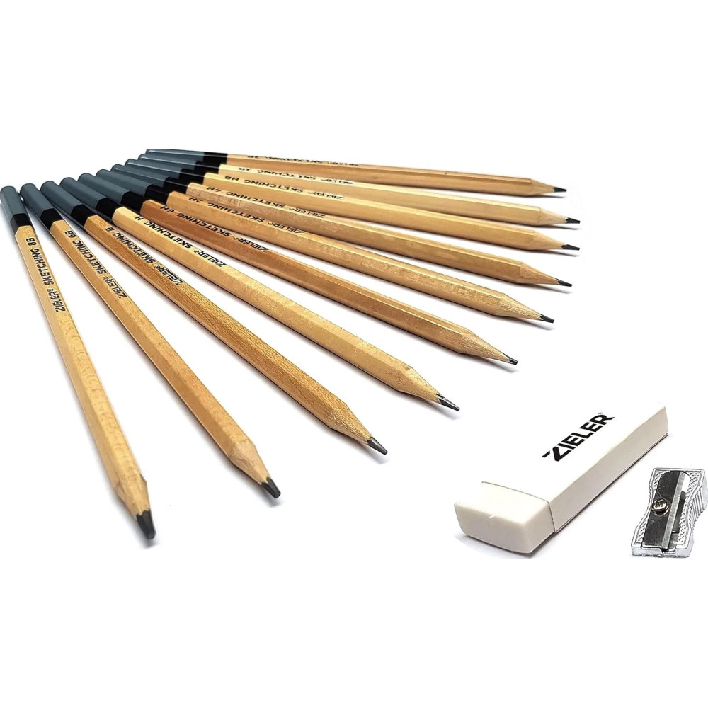Zestaw ołówków z akcesoriami Sketching Set - Zieler - 12 szt.