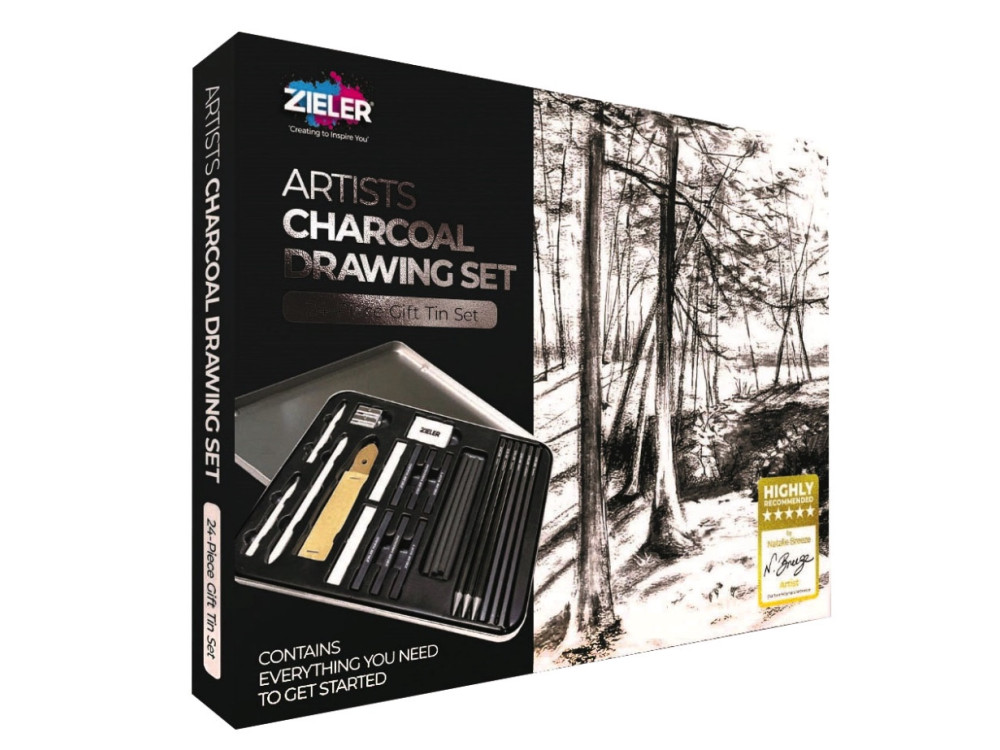 Zestaw węgli rysunkowych Charcoal Drawing Set - Zieler - 24 szt.