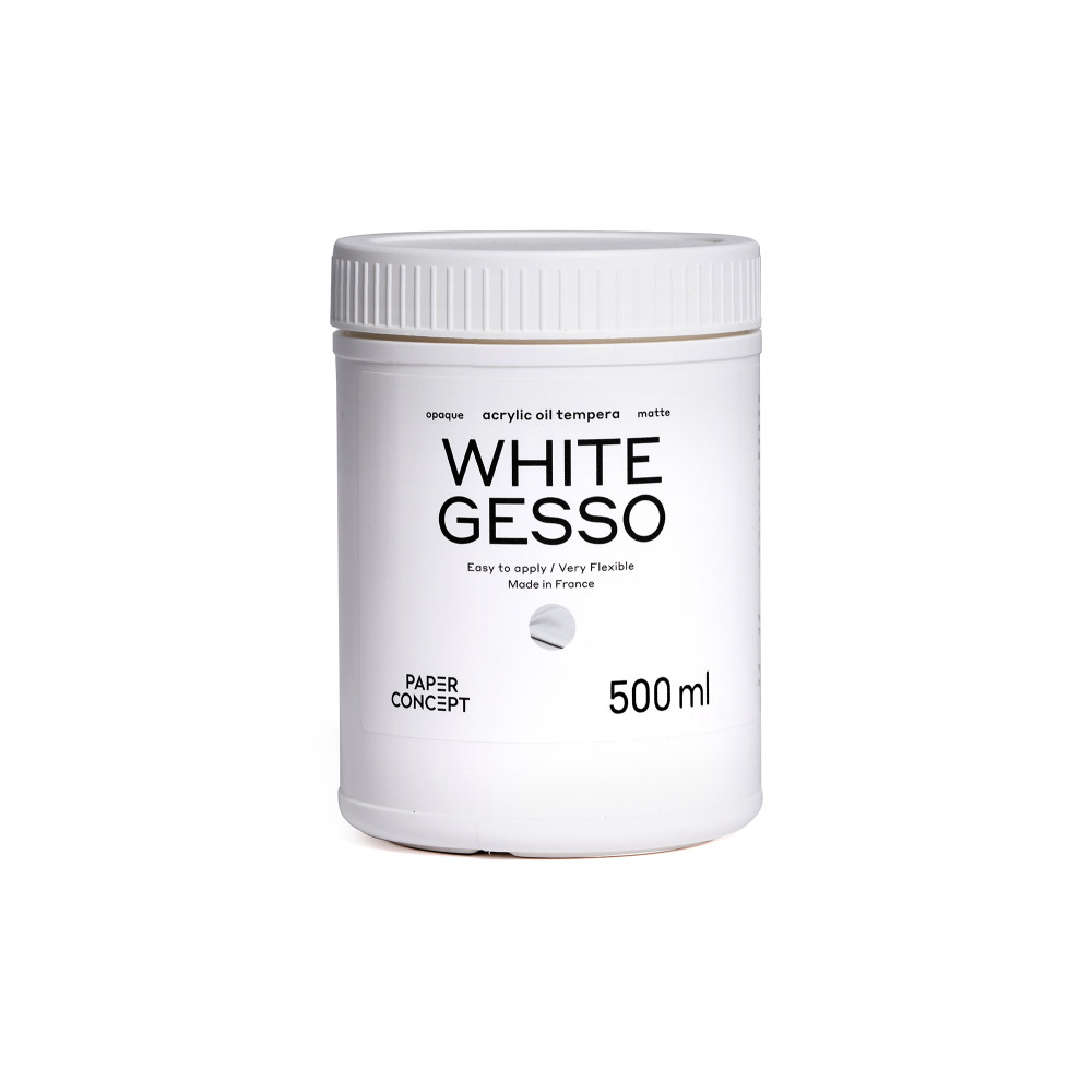Gesso for oils and acrylics - PaperConcept - white, 500 ml