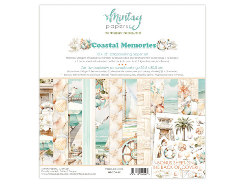 Zestaw papierów do scrapbookingu 30,5 x 30,5 cm - Mintay - Coastal Memories