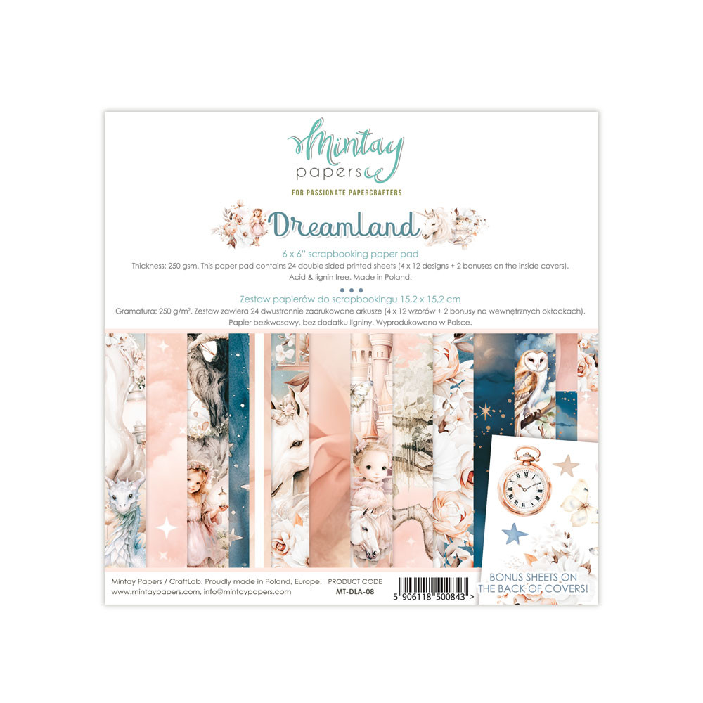 Set of scrapbooking papers 15,2 x 15,2 cm - Mintay - Dreamland