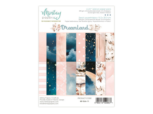 Zeszyt uzupełniający z papierami do scrapbookingu - Mintay - Dreamland