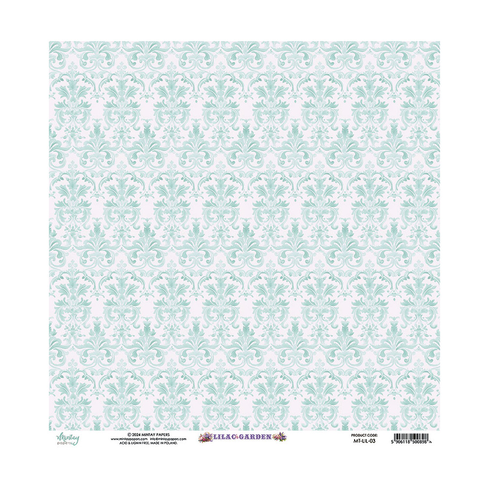 Papier do scrapbookingu 30,5 x 30,5 cm - Mintay - Lilac Garden 03