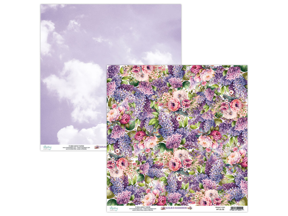 Papier do scrapbookingu 30,5 x 30,5 cm - Mintay - Lilac Garden 05