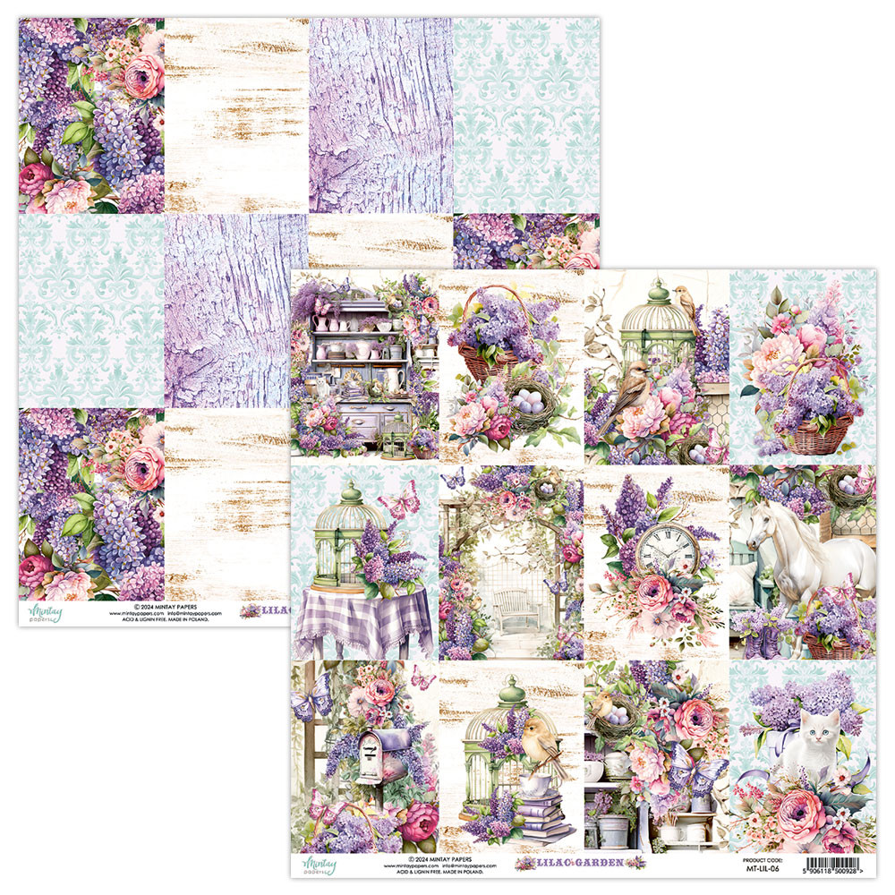 Zestaw papierów do scrapbookingu 30,5 x 30,5 cm - Mintay - Lilac Garden