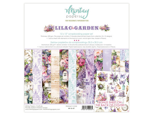 Zestaw papierów do scrapbookingu 30,5 x 30,5 cm - Mintay - Lilac Garden