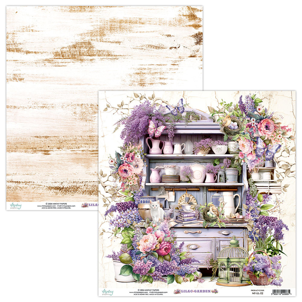 Set of scrapbooking papers 15,2 x 15,2 cm - Mintay - Lilac Garden