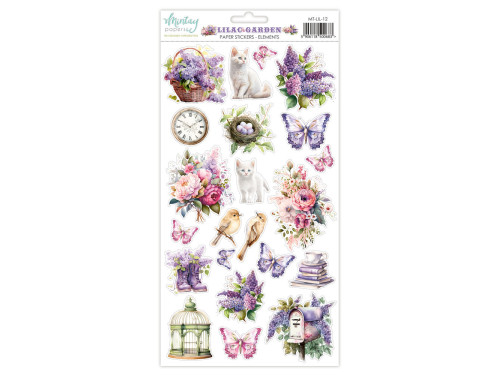 Zestaw naklejek papierowych 15,2 x 20,3 cm - Mintay - Lilac Garden