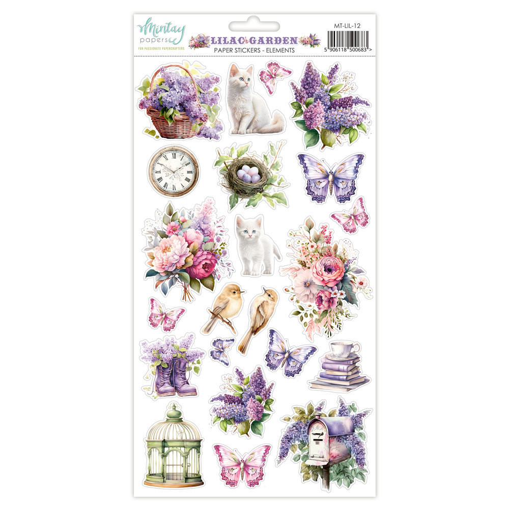Set of paper stickers 15,2 x 20,3 cm - Mintay - Lilac Garden