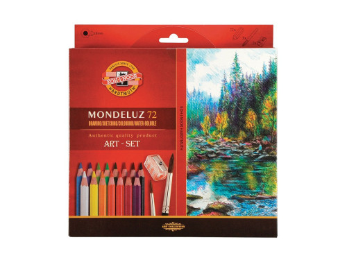 Art set of Aquarell Pencils with brushes - Koh-I-Noor - 72 pcs.