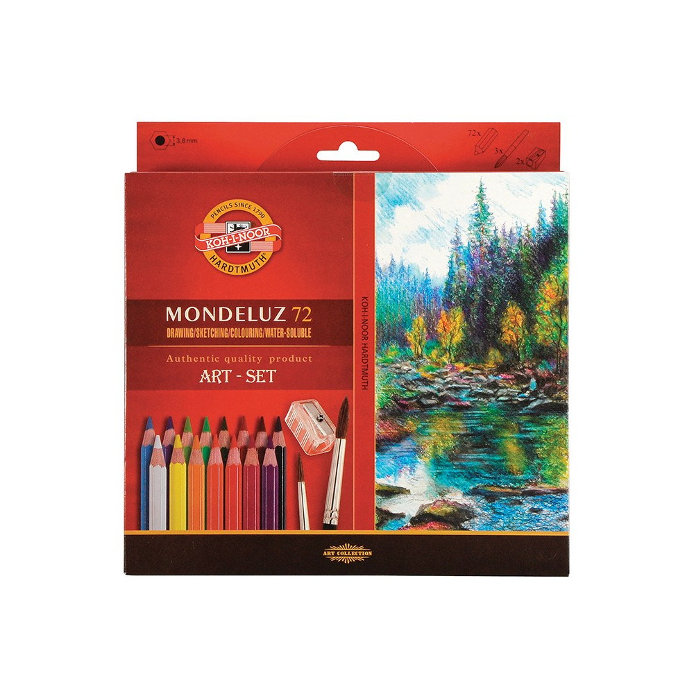 Art set of Aquarell Pencils with brushes - Koh-I-Noor - 72 pcs.