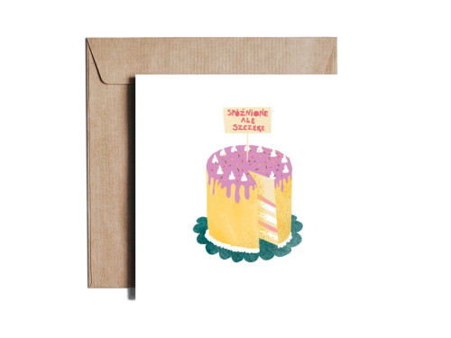 Greeting card - Pieskot - Spóźnione ale szczere, 14,5 x 14,5 cm