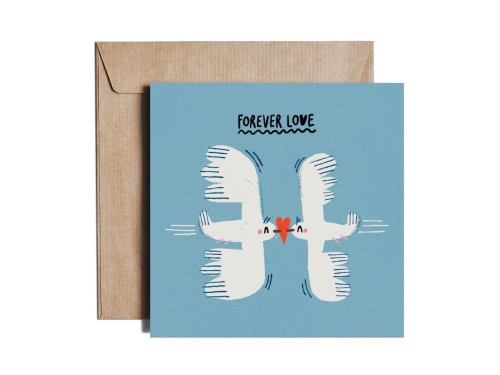 Greeting card - Pieskot - Smoootch, 14,5 x 14,5 cm