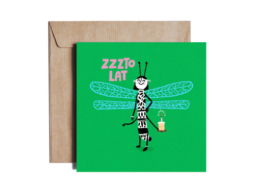 Greeting card - Pieskot - Zzzto lat, 14,5 x 14,5 cm